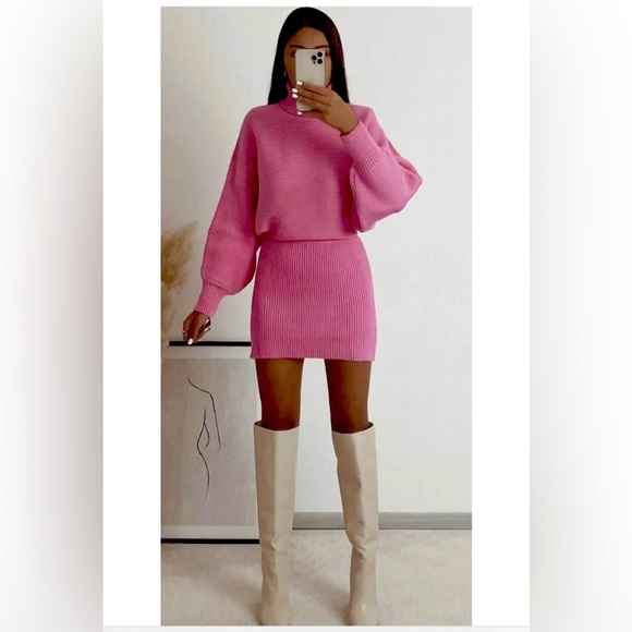 🦋 Bloggers Favorite 🦋 NEW ZARA PINK HIGH NECK KNIT SWEATER SZ M REF. 5536/123 - Picture 8 of 13